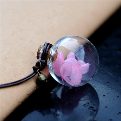 Pingente de Carro de Vidro Vazio com Perfume para Pendurar, Frasco de Decoração Interior Automotivo com Flor, Recipiente de Perfume com Tampa de Madeira