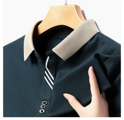 High quality short sleeve men's POLO shirt summer fashionable stripe design soft golf top comfortable ventilate casual T-shirt