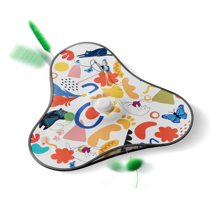 Borboleta Brinquedos de Gato Interativo Esconde-Esconde Brinquedo de Gato com Som de Animal Movimento Ativado Penas Ocultas Brinquedo para Gatinho