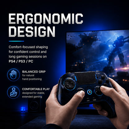QRD Spark N7 2.4Ghz Wireless Controller for PS4/PS3/PC Direct Connect Hall Effect Vibration Effect Gamepad For PS5 Via Converter