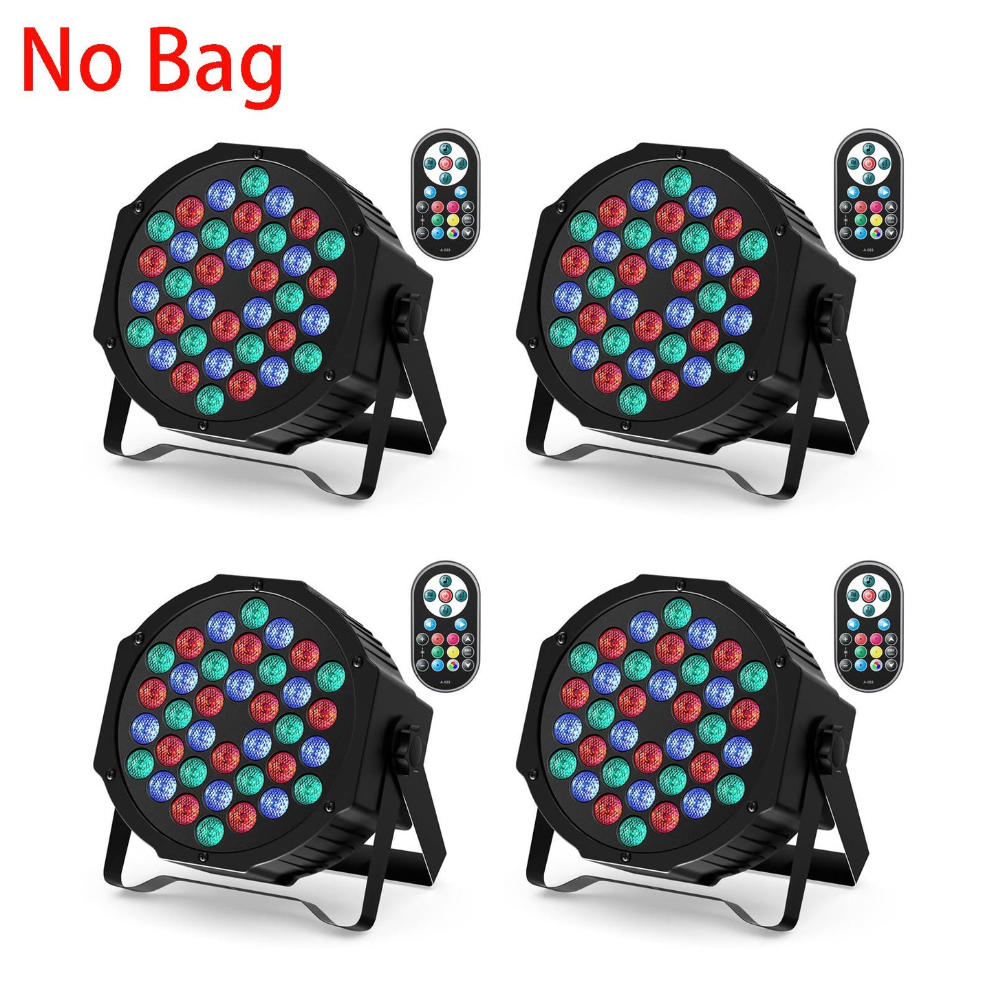 Datewink 4PCS 36LEDs Flat Par Lights With Bag RGB Stage Lighting Effect DMX512 For DJ Disco Wedding Party Nightclub Christmas