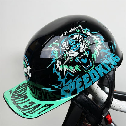 Capacete Retro Meio Aberto para Motocicleta - ABS, Ventilado, Leve, Resistente a Riscos, 4 Estações, Harley/EV, Atacado