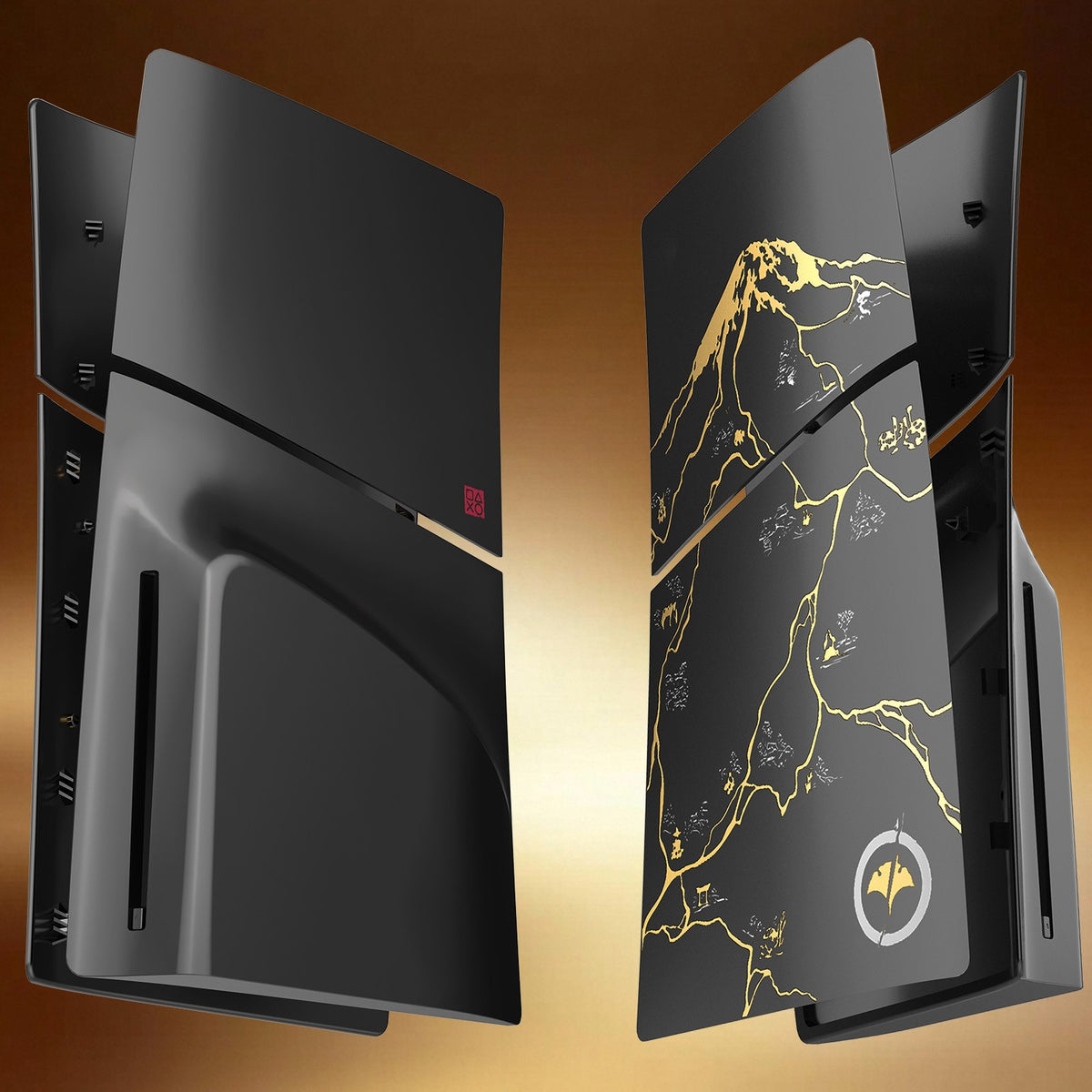 4PCS Limited Face Plates Cover for PS5 Pro/for PS5 Slim Disc Console Ghost Black Yotei Shell Accessories Protective Panels