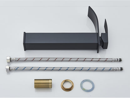 Brushed Golden Basin Faucets Elegant Waterfall Bathroom Sink Faucet Single Lever Hole Deck Mount Brass  Mixer Taps