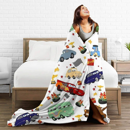 Cobertor Carros Relâmpago McQueen "A Vida É Uma Estrada" Cobertor Aveludado Respirável Super Quente para Cama Sofá Manta Fina de Pelúcia