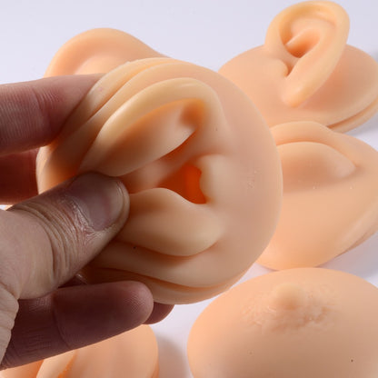 1PC Soft Silicone Simulation 1:1 Ear Nose Navel Nipple Model Practice Piercings Tools Jewelry Display Teaching Tool Accessories
