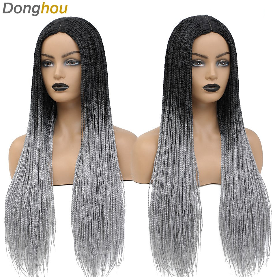 Long Straight Box Braided Wigs 26'' Good Quality Synthetic Twist Braids Wigs Perruque Tresses Africaines Femmes Solde Easy Wear