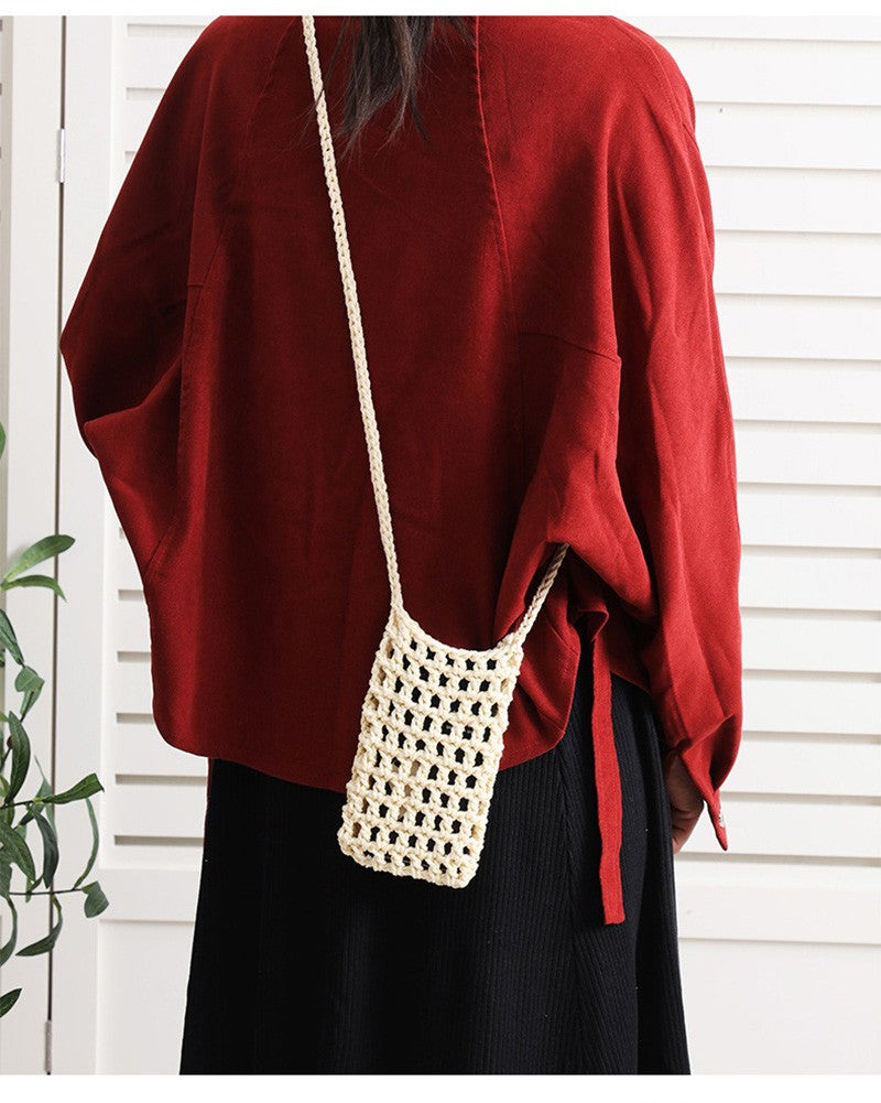 Handmade Crossbody Phone Purse - Openwork Shell Design Tote, Handmade Crossbody Phone Purse,Crochet Beach Bag