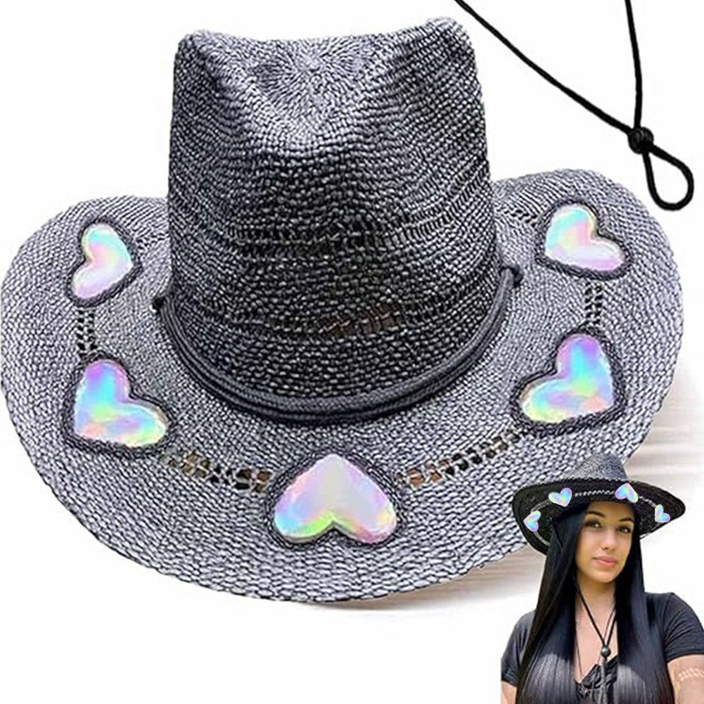 Straw Beach Sun Hat for Women Girls Shapeable Cowgirl Hat Vintage Summer Woven Sun Hat for Summer Travel