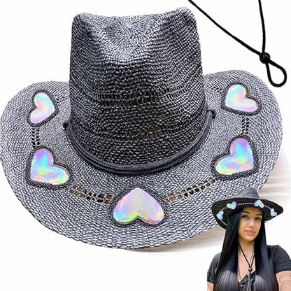 Straw Beach Sun Hat for Women Girls Shapeable Cowgirl Hat Vintage Summer Woven Sun Hat for Summer Travel