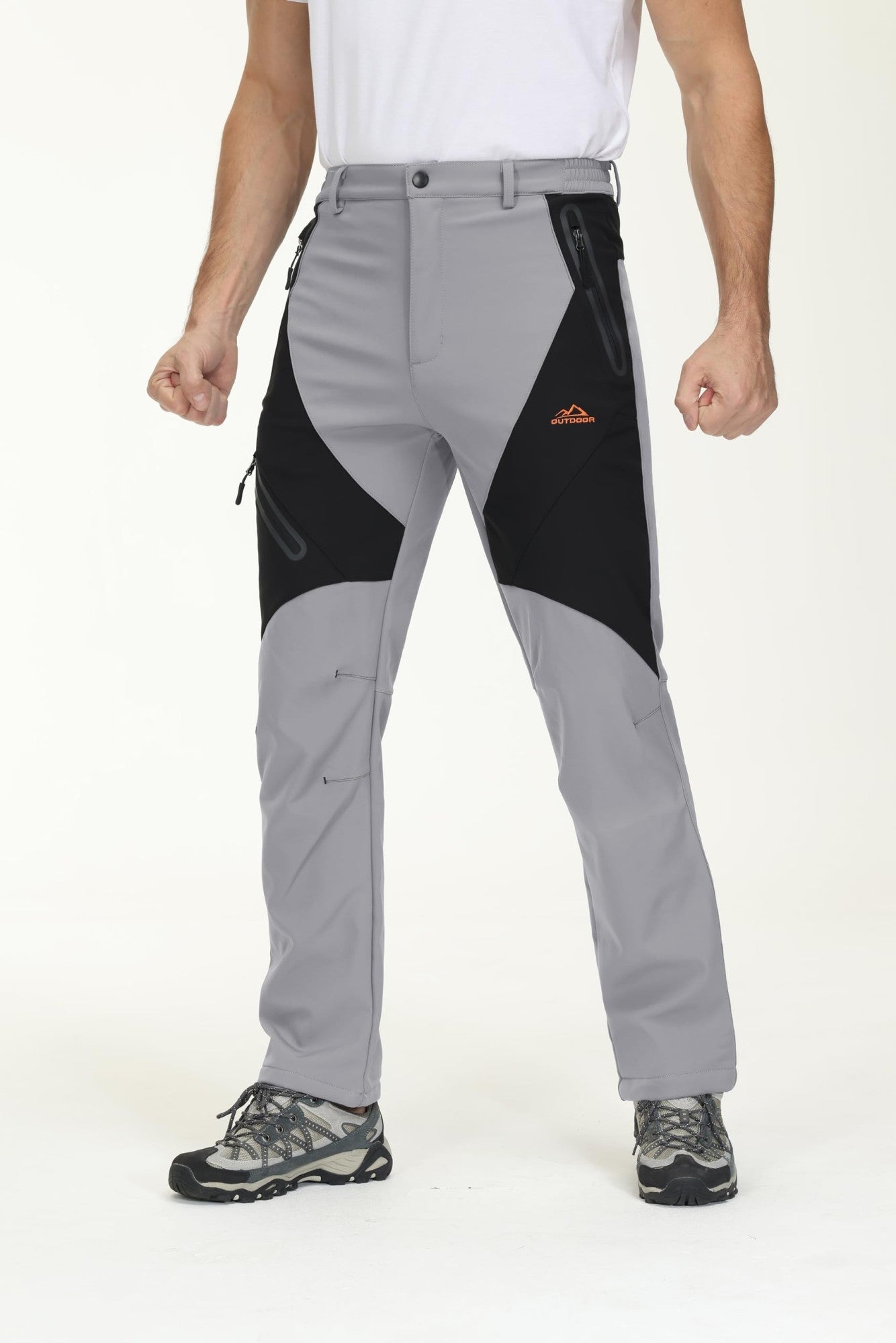 KEFITEVD Men's Winter Warm Snow Skiing Pants Waterproof Windproof Hunting Hiking Pants Trousers Outdoor Fleece Soft Shell Pants