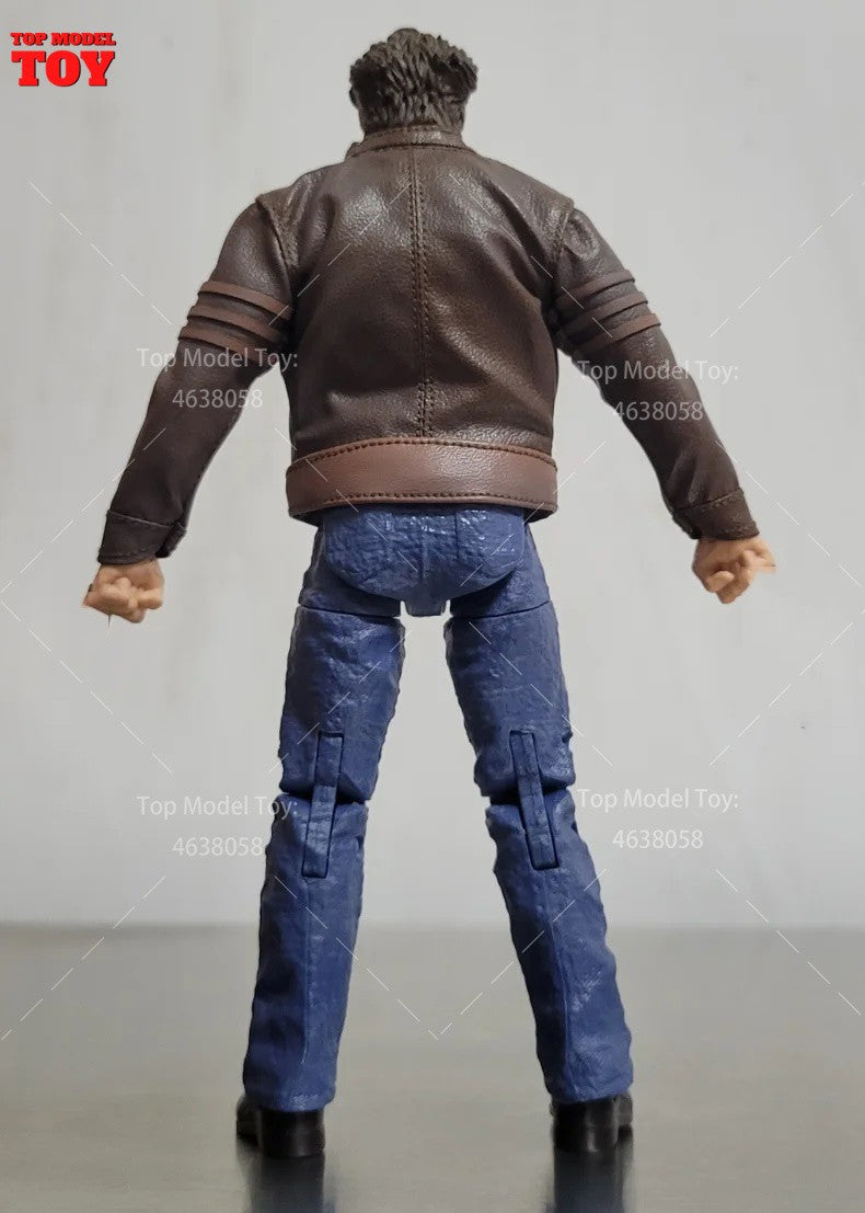 Jaqueta de Couro Marrom em Escala 1/12 Acessório de Roupa Modelo para Bonecos Articulados de 6'' Romankey Ant Notaman Masculino Soldados