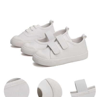 New Spring Summer Children's Canvas Shoes Girls White Shoes Fashion Boys Soft Campus White Causal Shoes Non-slip Sneakers