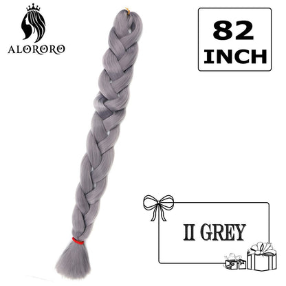 Cabelo Trançado Sintético Jumbo Alororo 82 polegadas Cabelo Falso Africano Fibra de Alta Temperatura Roxo Vermelho Extensões de Cabelo para Mulheres