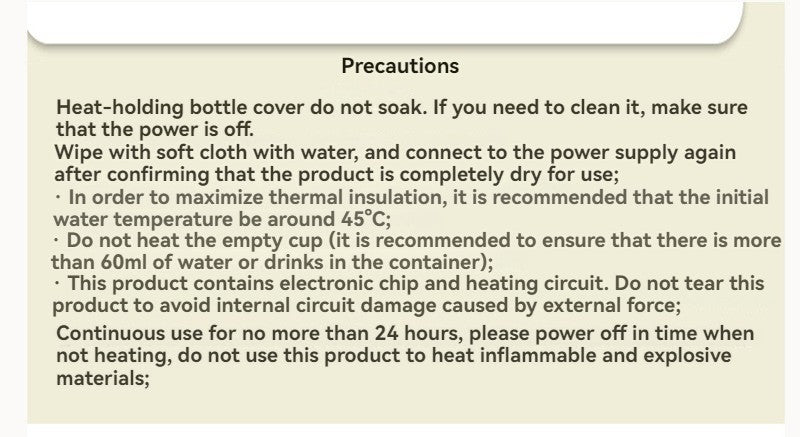 New Portable Heating Constant Temperature Bottle Insulation Sleeve Baby Bottle Insulation Warmer Winter Children's Product