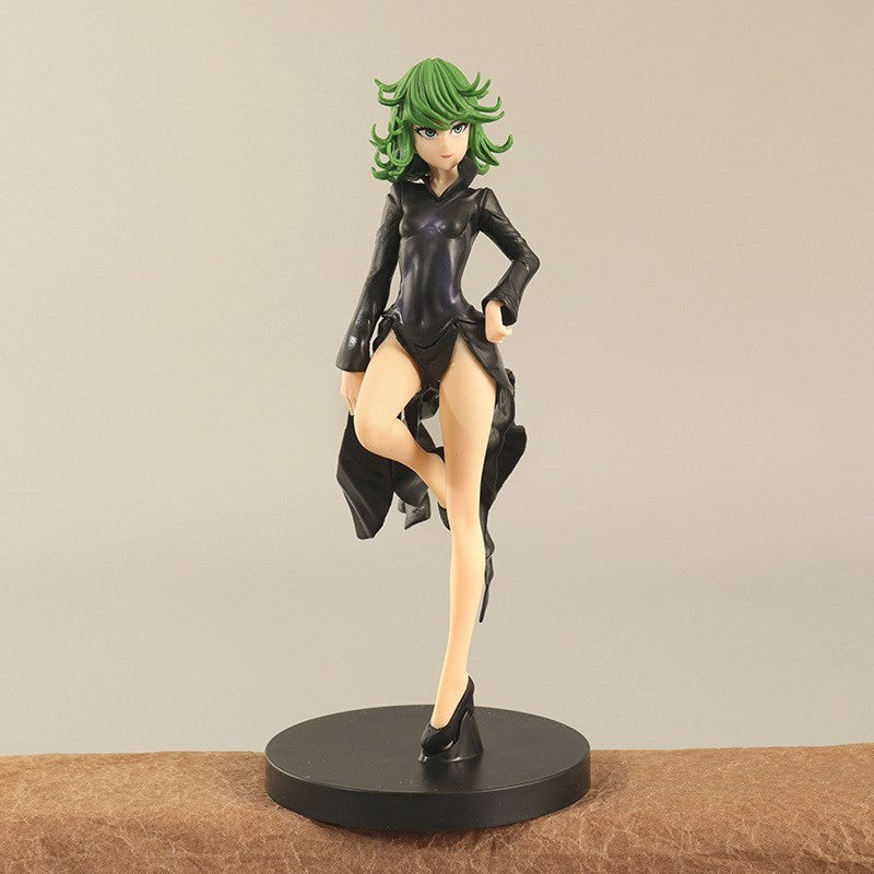 18CM Anime Figure ONE PUNCH-MAN Figure Bald Saitama Tatsumaki Standing Figure Model Toy Static Collection Desktop Ornaments PVC