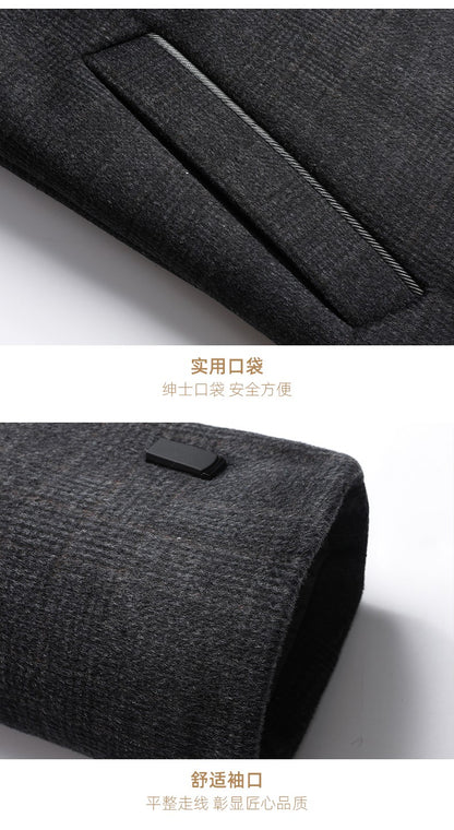 2024 New style Men's Woolen Coat Winter Classic Casual Overcoat Mens high quality Thicken trench coat men full size M-4XL