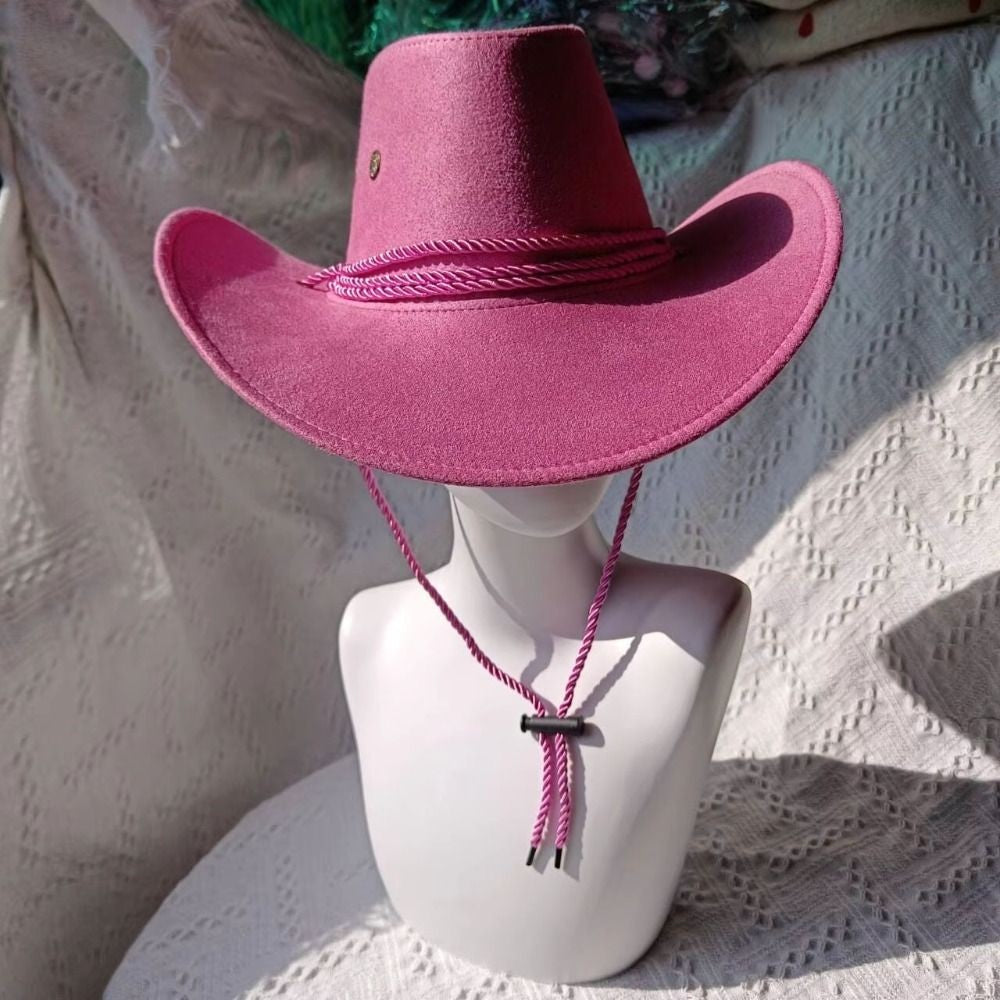 Wide Brim Western Cowboy Hat Knight Hat Climbing Hat Summer Sun Hat Sun Protection Cap Beach Cap Sunscreen Cap Woman/Female