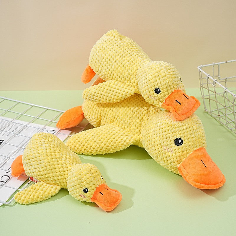 Brinquedos para Cães Pato de Pelúcia para Pequenos e Grandes Cães Resistente à Mordida Ranger os Dentes Brinquedo de Pato que Emite Som para Aliviar o Estresse