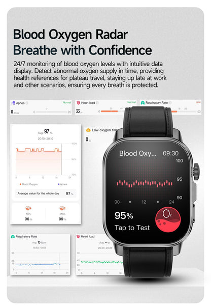 2026 New AI Health Diagnosis Smart Watch Body Analysis Uric Acid Blood lipids ECG+PPG Blood pressure call Smart watch Men Women