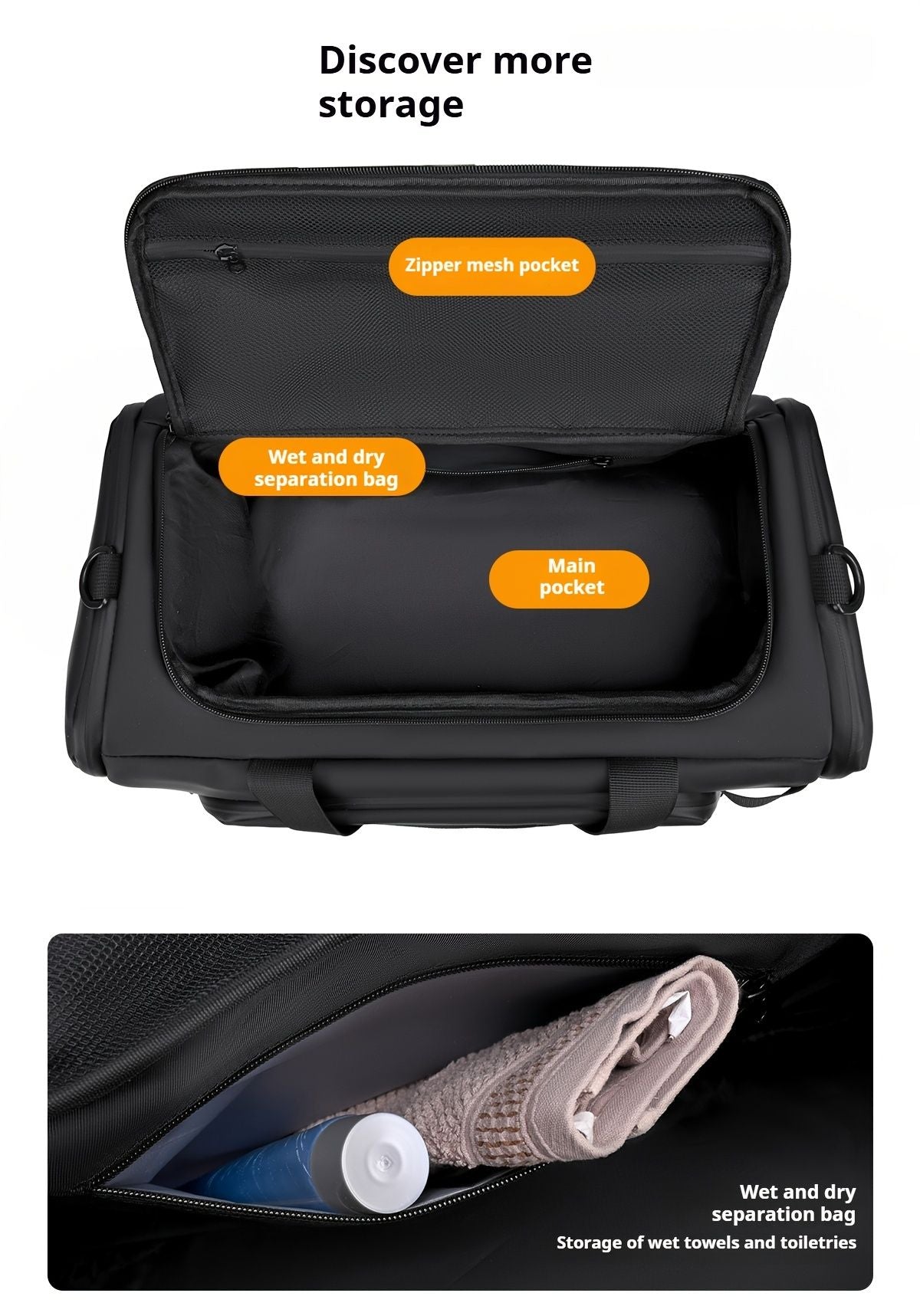 Large capacity multifunctional luggage bag with multiple compartments and shoe pockets,  casual sports and fitness bag