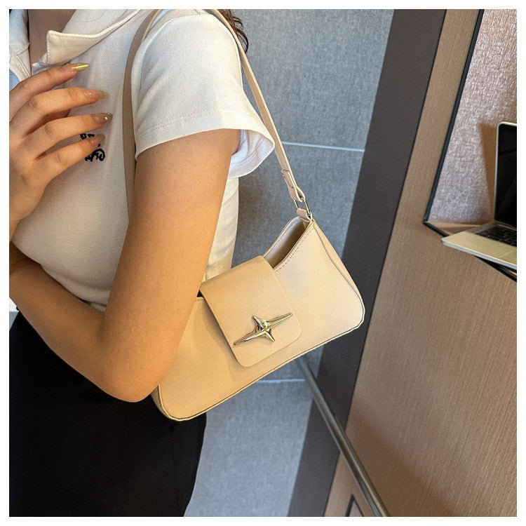 Silver Shoulder Bags for Women 2024 Classic Y2K Small Purse Glossy PU Leather Luxury Brand Female Underarm Handbags Daily Bag