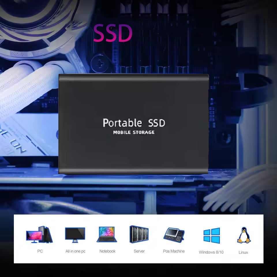 SSD Portátil de Alta Velocidade 16TB Unidade de Estado Sólido Externa 1TB 2TB Disco Rígido Potente 4TB SSD Ultrafino para PC/Laptop/Mac/Telefone