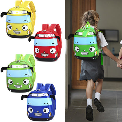 Mochila 3D Infantil de Desenho Animado Ônibus para Crianças do Jardim de Infância Meninas Meninos