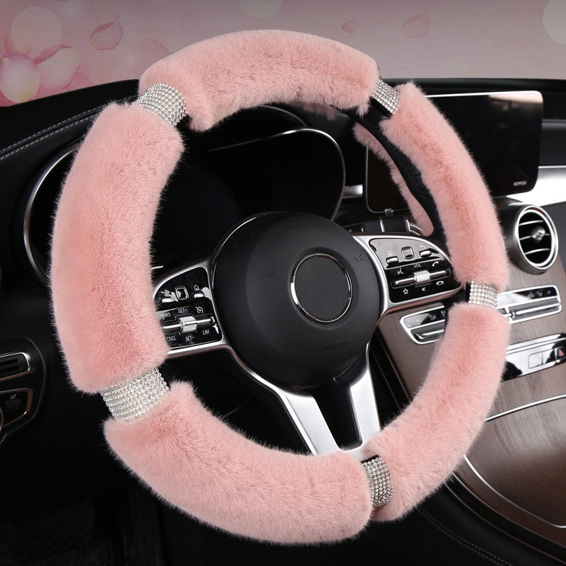 Capas de Carro Nova Capa de Volante Protetora Antiderrapante de Camurça Capa de Volante Universal Quente Rosa 38CM