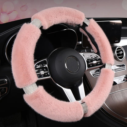 Capas de Carro Nova Capa de Volante Protetora Antiderrapante de Camurça Capa de Volante Universal Quente Rosa 38CM