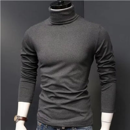 Winter Thermal Underwear Men High Collar Modal Plain Undershirts Man Warm Turtleneck Pullover Long Sleeve Tops Clothes Termico