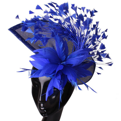 Fascinator de Cabelo com Clipe para Casamento - Pena Laranja Charmosa, Chapéu, Flor, Véu, Acessório de Cabelo de Noiva para Festas SYF678
