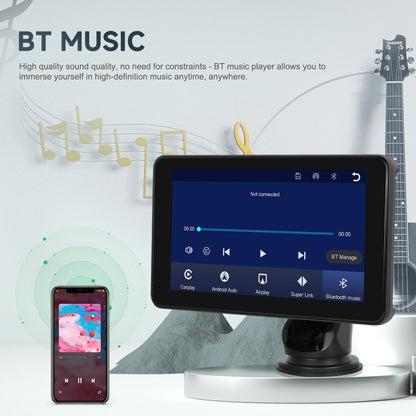 Podofo 7" Wireless CarPlay Player Android Auto IPS Multimedia Player FM Radio Bluetooth Intelligent System Autoradio 2din Stereo