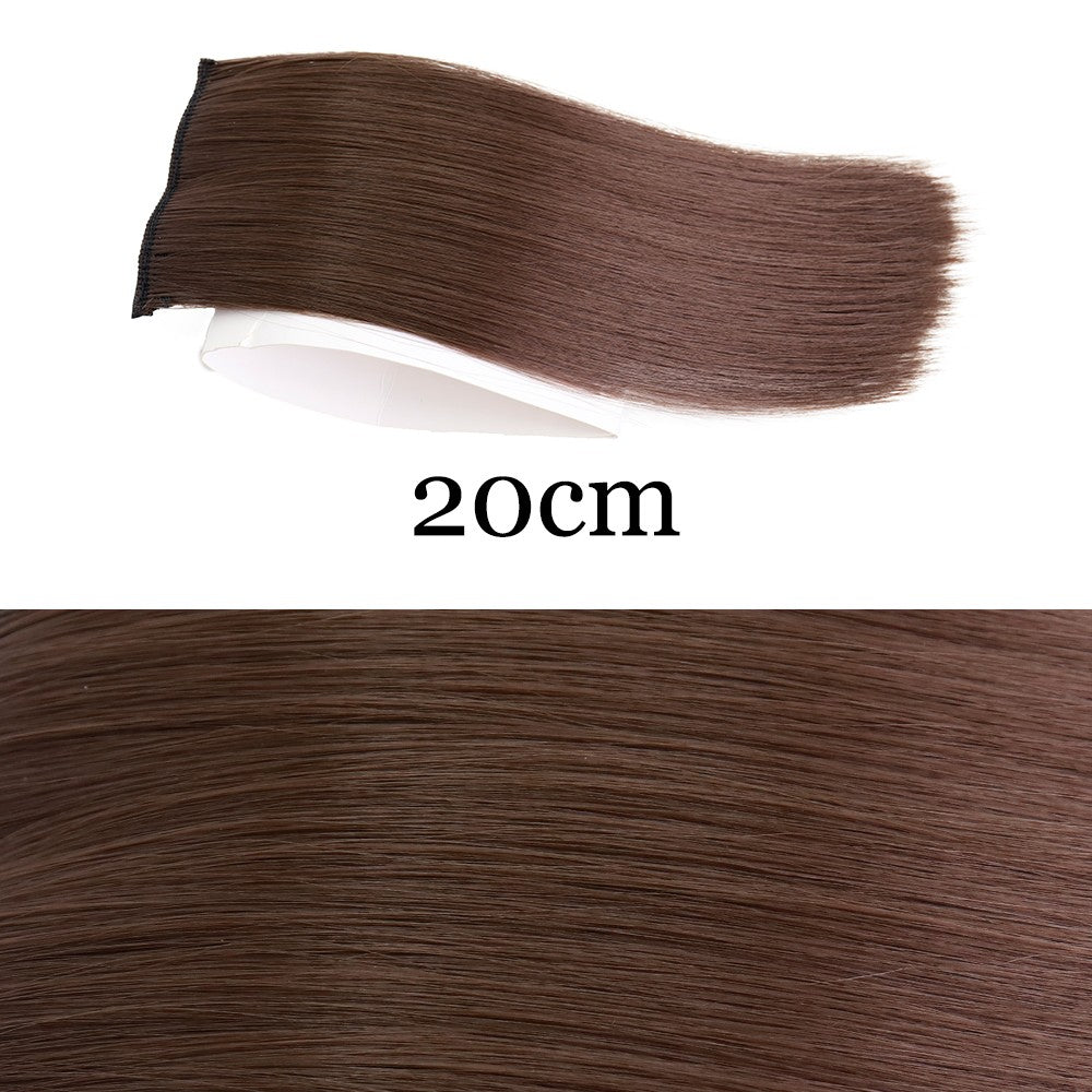 MERISI HAIR Apliques de Cabelo Sintético Liso Invisível com 2 Presilhas, Aumento de Volume, Extensões de Cabelo, Cobertura Lateral Superior