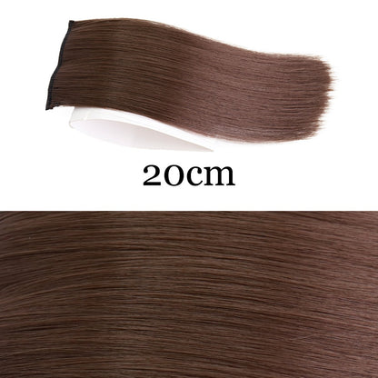 MERISI HAIR Apliques de Cabelo Sintético Liso Invisível com 2 Presilhas, Aumento de Volume, Extensões de Cabelo, Cobertura Lateral Superior