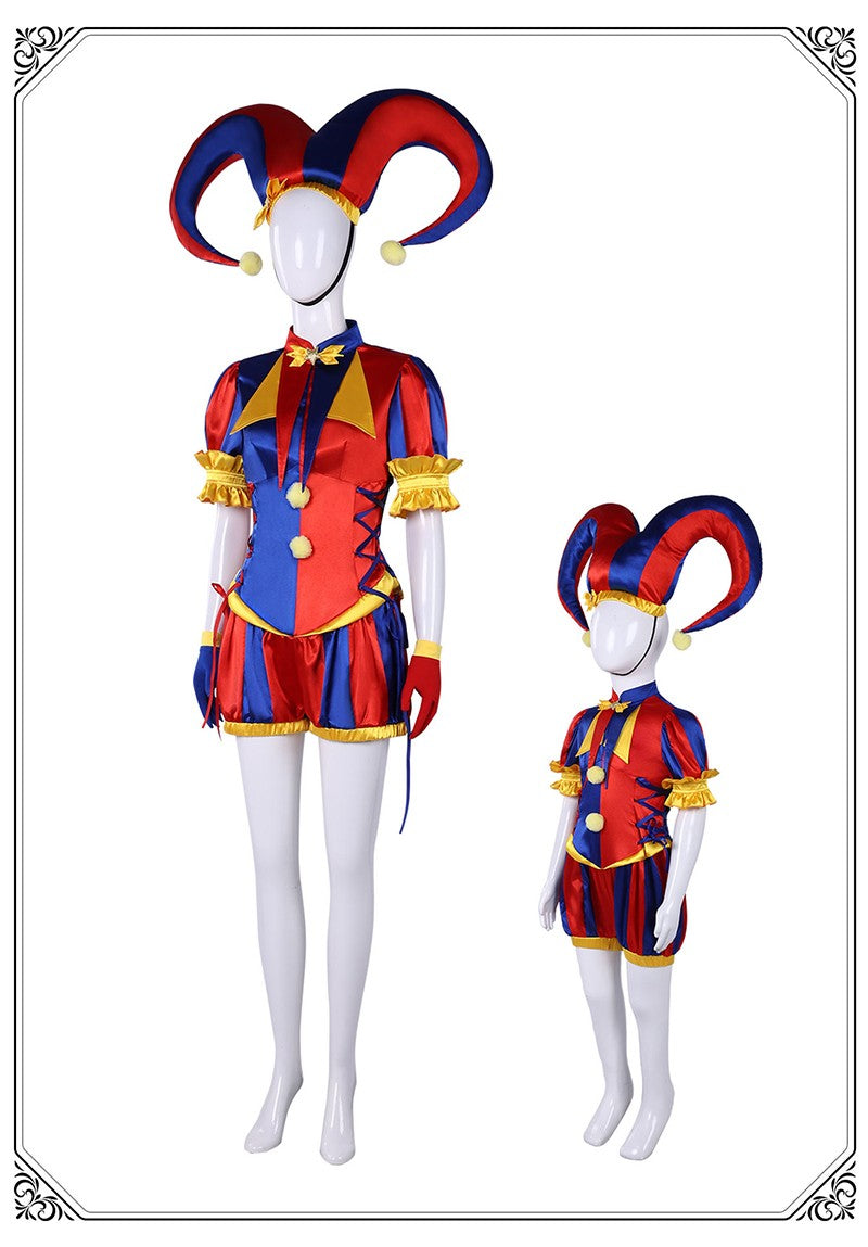 The Amazing Digital Circus Pomni Cosplay Costume Women Men Girls Boys Clown Costume Suit Halloween Party Role Playing Outfits