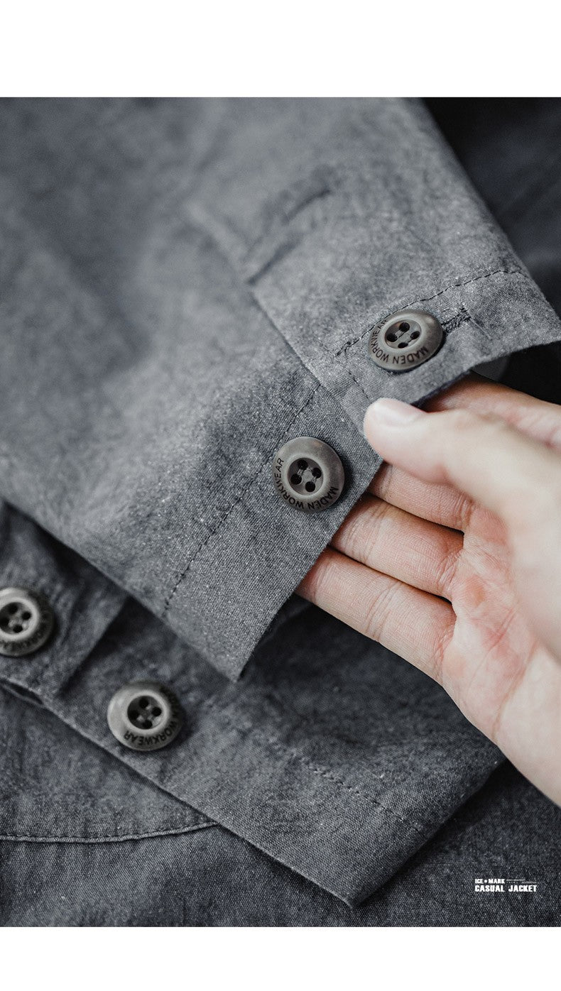Maden New Casual Suit with Irregular Pattern Design Lapel Loose Blazers Cotton Jacket for Men's Spring and Autumn