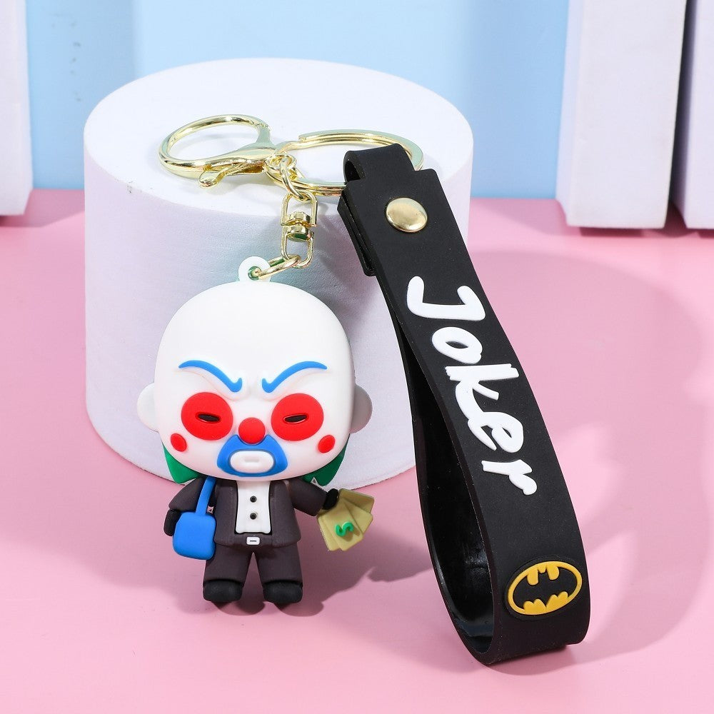 Anime Harley Quinn desenho animado Marvel Batman Coringa imagem boneca bolsa chaveiro pingente fofo Mulher Maravilha acessórios para carro chaveiro