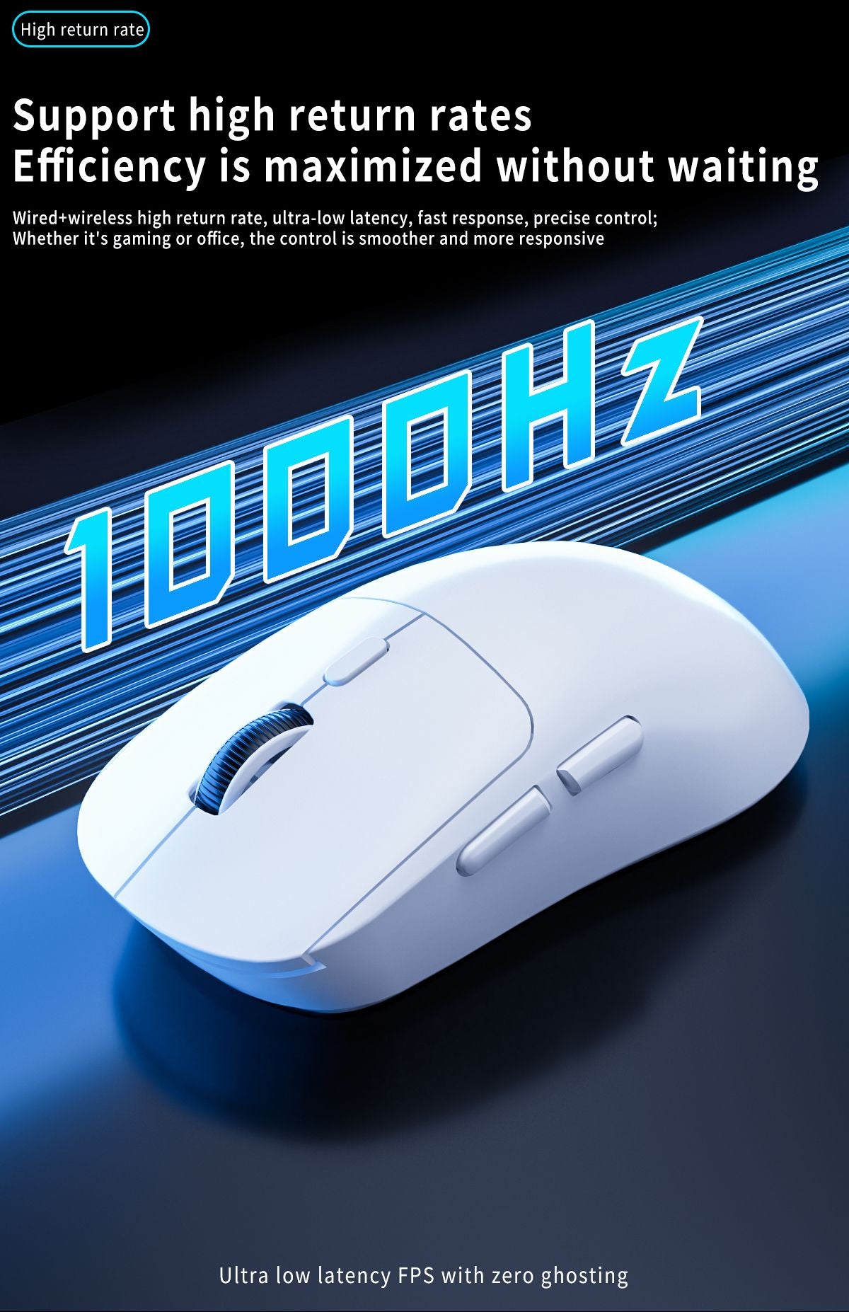 Mouse Gamer Bluetooth Mouse Sem Fio Recarregável Gamer Paw3395 Leve Ergonômico Esport