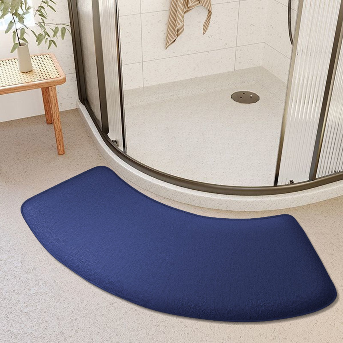Curved bathroom mat shower room foot pad thick sponge toilet absorbent foot mat toilet non-slip mat dirt-resistant entrance mat