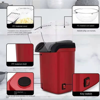 Máquina de Pipoca Mini Máquina de Pipoca Elétrica Eletrodoméstico Máquina de Pipoca Totalmente Automática para Cozinha Doméstica