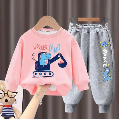Kids Clothes Boys & Girls Autumn Long Sleeve Top & Pants 2 Pieces Sets Children Boy & Girl Printed Tracksuit Sport Outfit