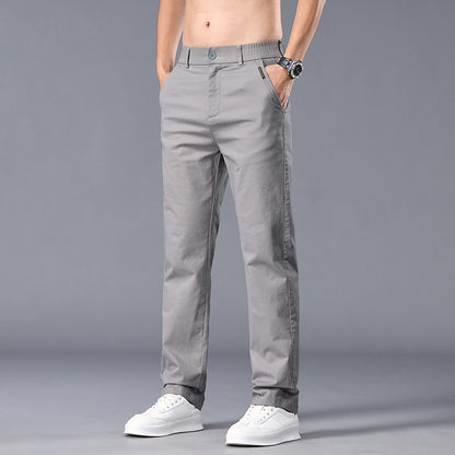 New Casual Pants Men Straight Fit Stretch Autumn Chino Trousers Male Formal Work Business Dress Khaki Fashion Spring Pants