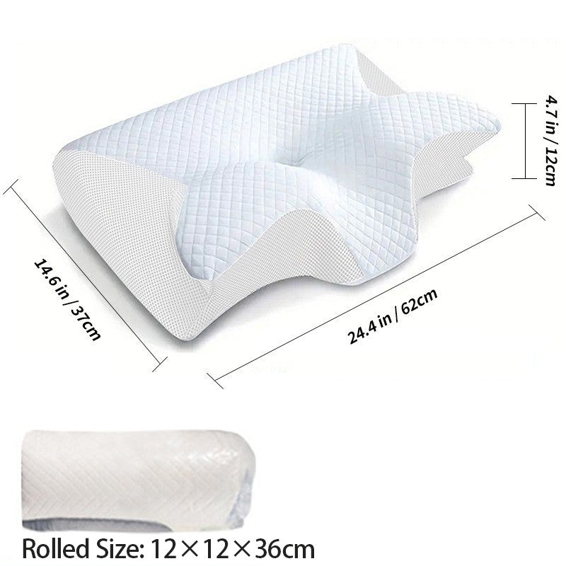 1pc Memory Foam Pillow 2 in 1 Ergonomic Contour Orthopedic Pillows for Sleeping?Cervical Orthopedic Pillow for Neck Pain