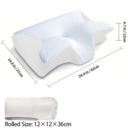 1pc Memory Foam Pillow 2 in 1 Ergonomic Contour Orthopedic Pillows for Sleeping?Cervical Orthopedic Pillow for Neck Pain