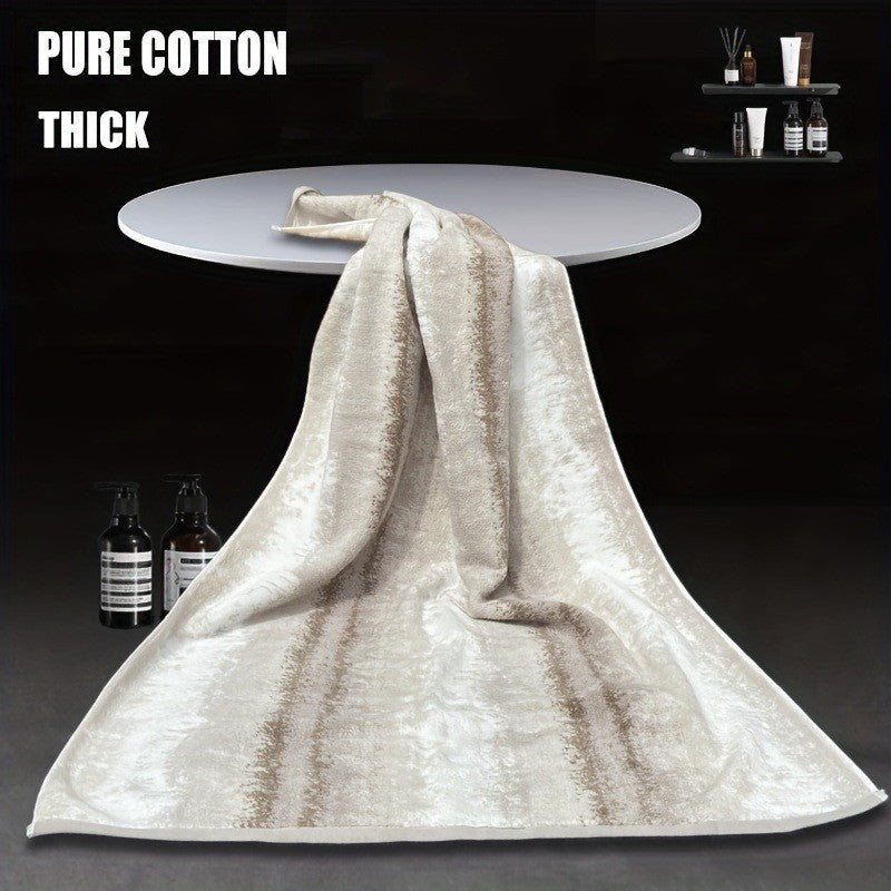 100% Cotton Thicked Gradient Color Bath Towel Yarn-dyed Jacquard Towels Absorbent Soft Beach Towels Bathroom Towel