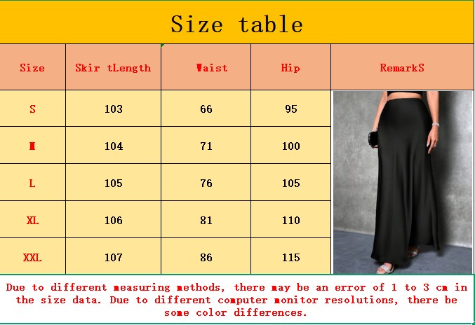 Elegant silk-like satin A-line midi skirt with high waist and mermaid tail for women in spring and summer