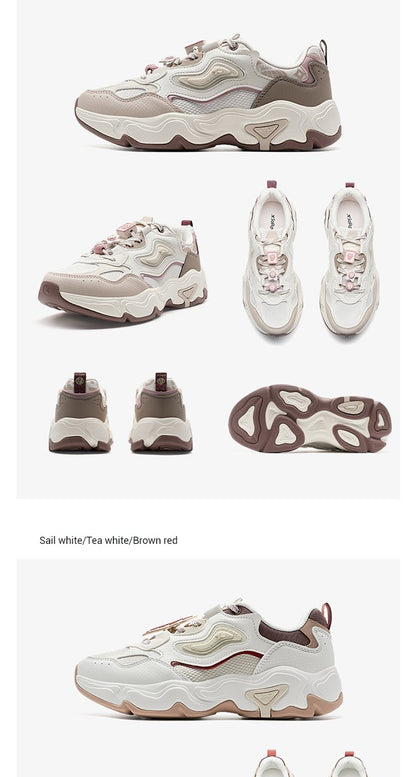 Xtep Star Trails 2.0 Women's Low Top Casual Shoes 2025 Spring Breathable Non-slip Thick Sole Leisure Sports Shoes 975118320005