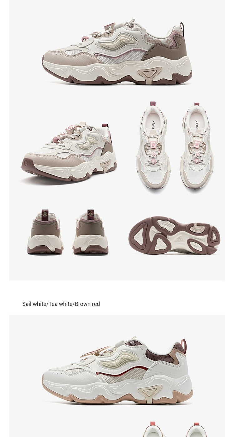 Xtep Star Trails 2.0 Women's Low Top Casual Shoes 2025 Spring Breathable Non-slip Thick Sole Leisure Sports Shoes 975118320005