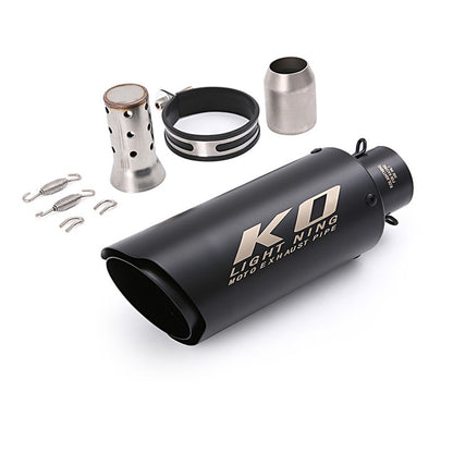 Universal 61 mm Exhaust Tail Pipe Motorcycle Stainless Steel Muffler Tips Blue Black Escape with Removable DB Killer